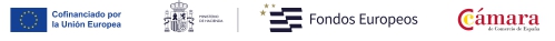 Logotipos de financiación europea y Cámara de Comercio